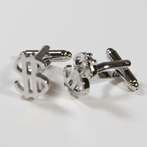 Gemelli Cufflinks Dollaro 100% Ottone